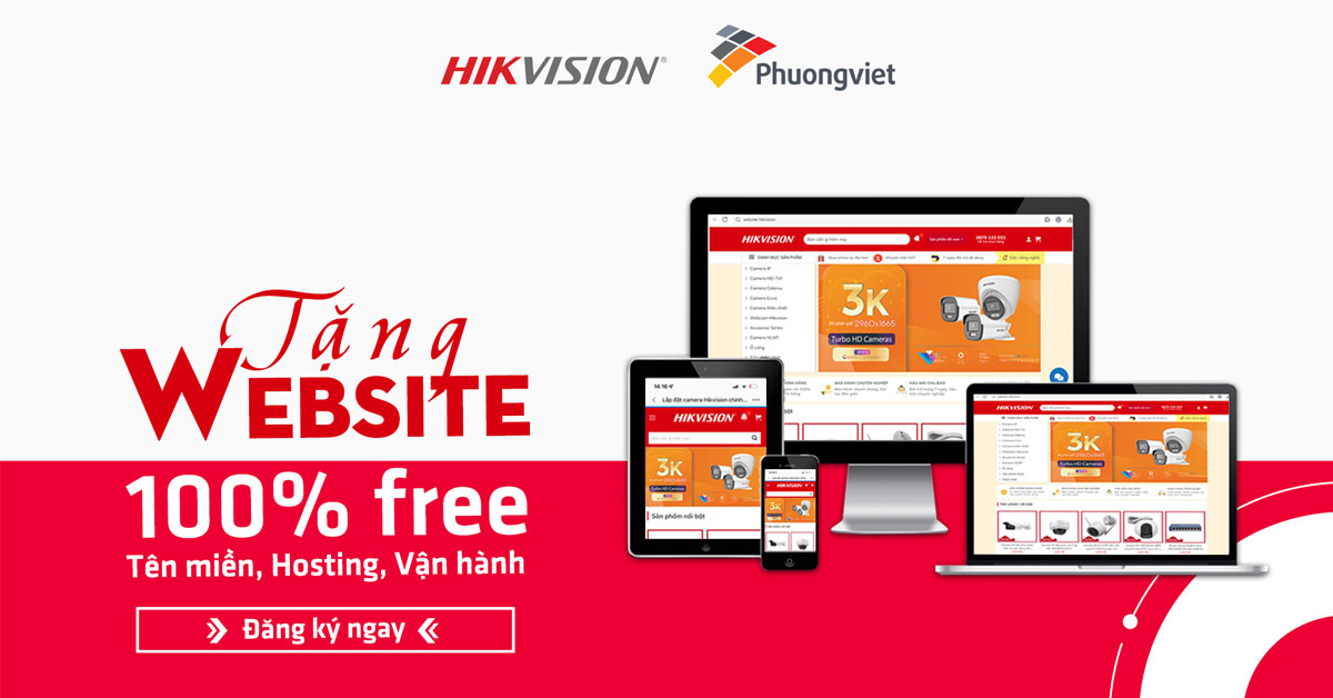 Chương trình tặng website Hikvision miễn phí
